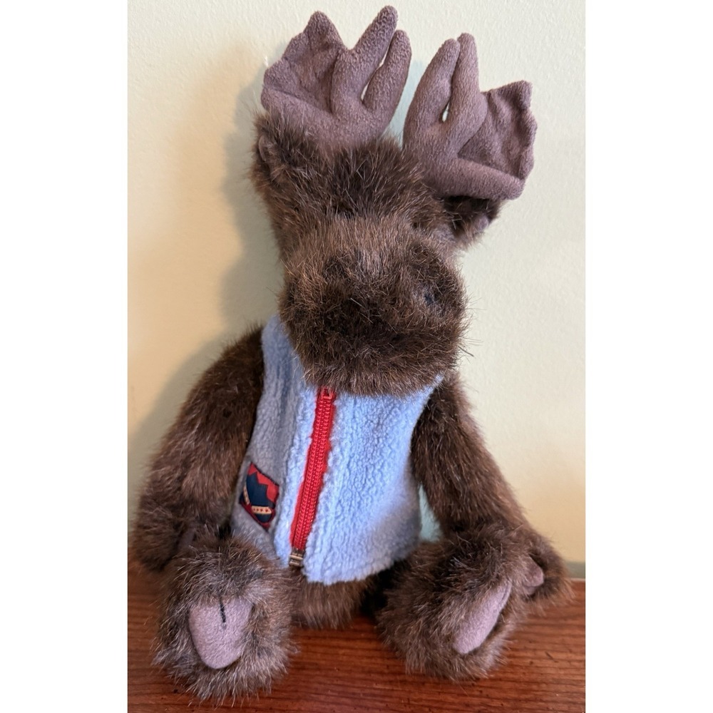 Boyd's Bears Gustaf Mooseltoff Plush Brown Moose Jacket 2002 Stuffed Animal 13"